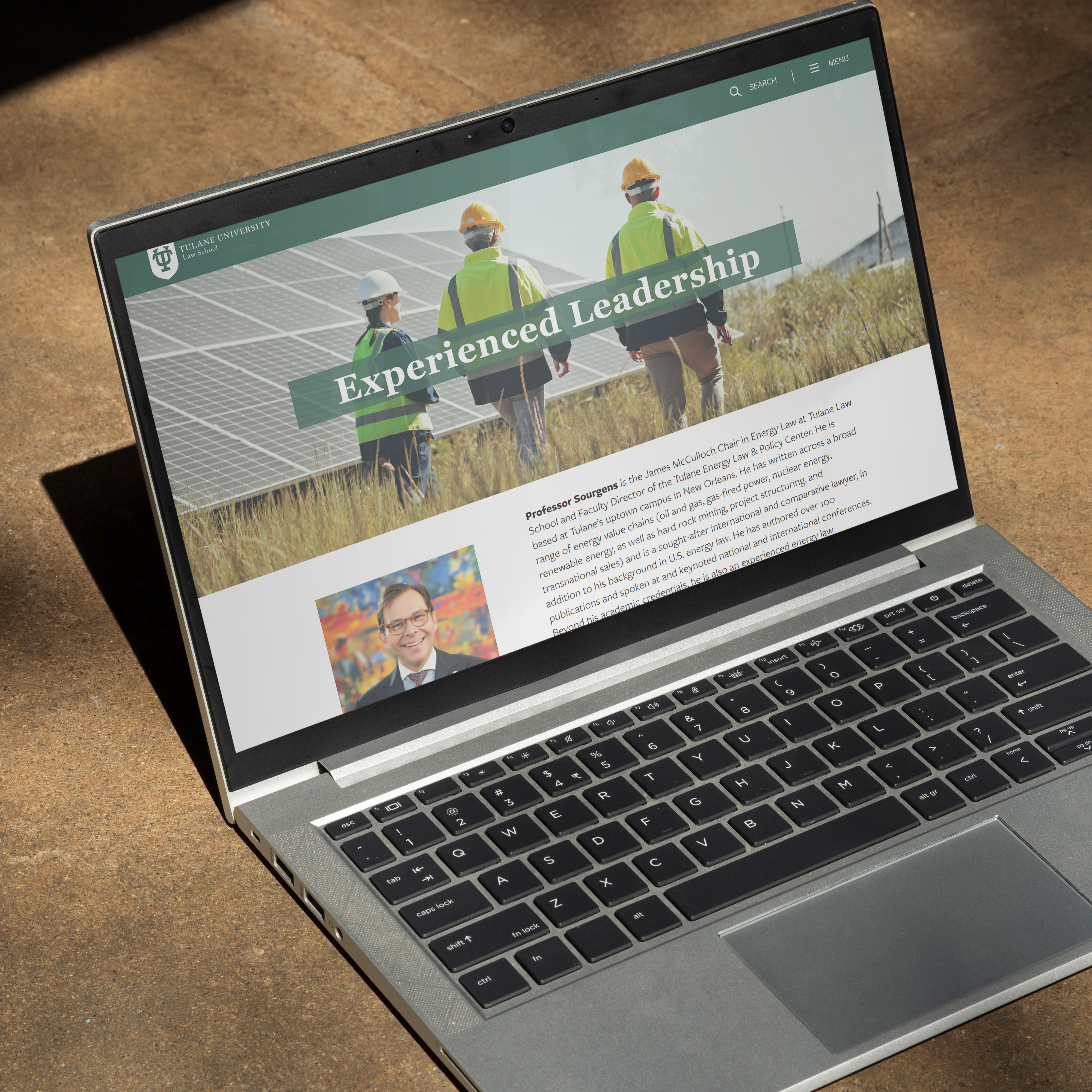 Tulane Energy Law Center website showing multiple page layouts and content organization
